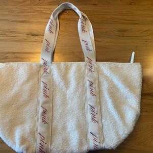 PINK Victoria's Secret Cream Tote with Pink Accents